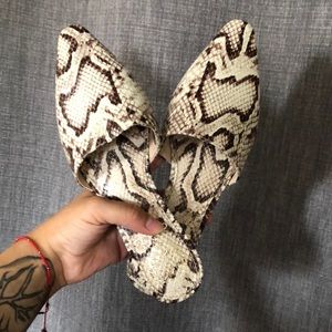 Snake skin Slip ons